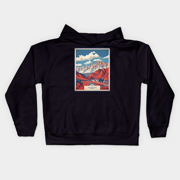 Colorado Springs Colorado United States of America Tourism Vintage Poster Kids Hoodie by TravelersGems